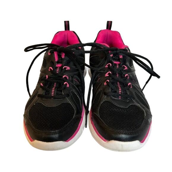 Ryka Divine Black and Pink Lace Up Sneakers - Picture 2 of 6